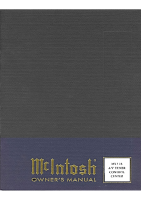 McIntosh MX-118 - Owners manual 